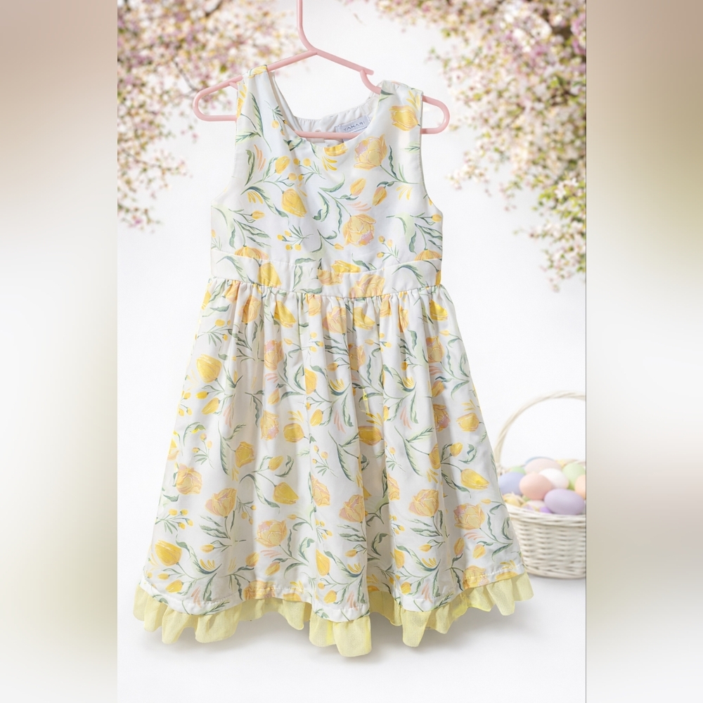 Tahari Kids Dress with Yellow Floral Design